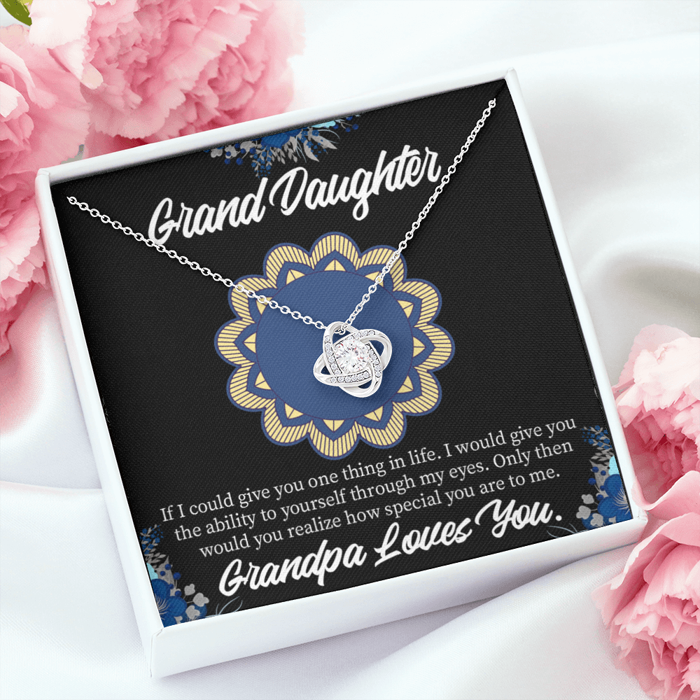 To My Granddaughter Encouragement From Grandpa Infinity Knot Necklace Message Card-Express Your Love Gifts