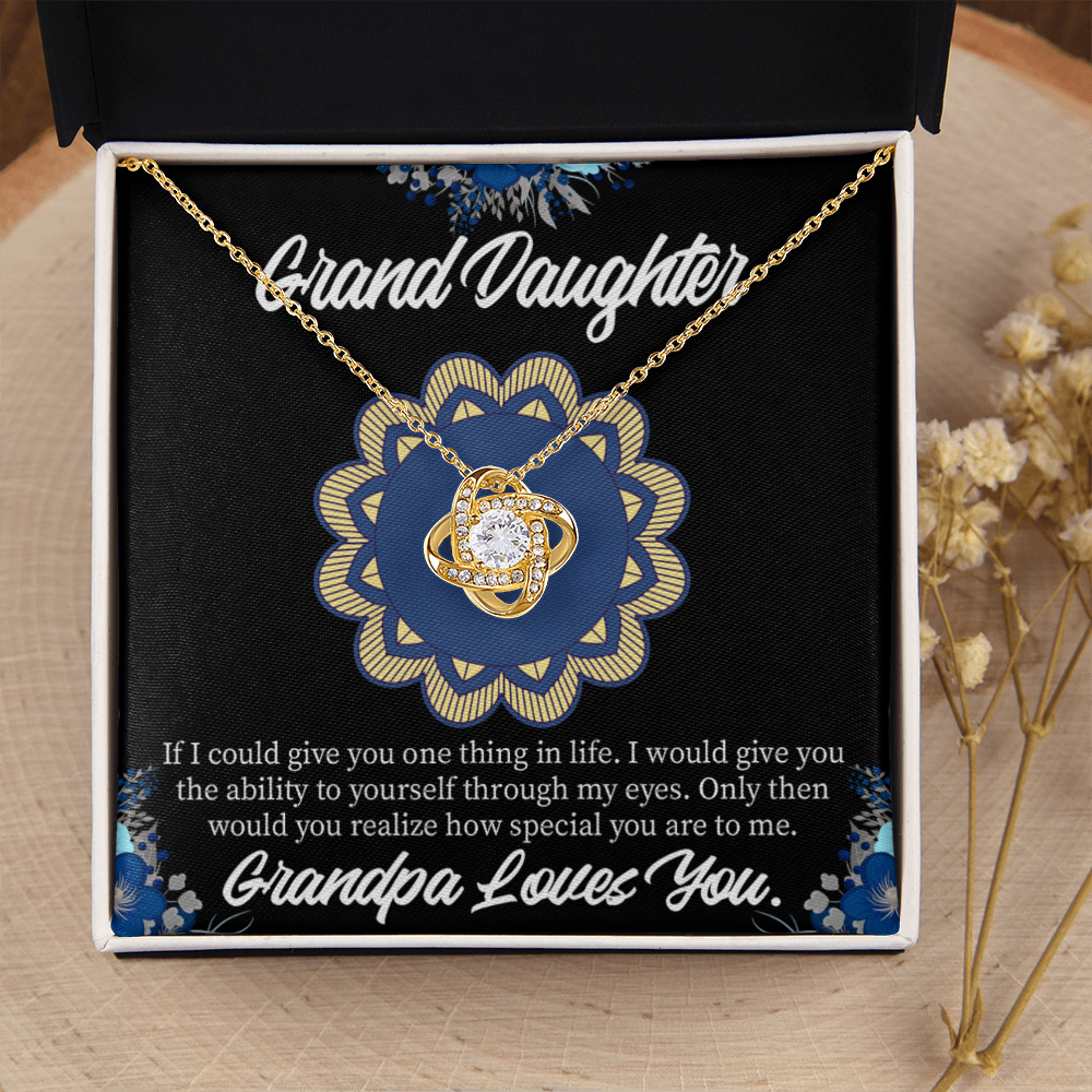 To My Granddaughter Encouragement From Grandpa Infinity Knot Necklace Message Card-Express Your Love Gifts
