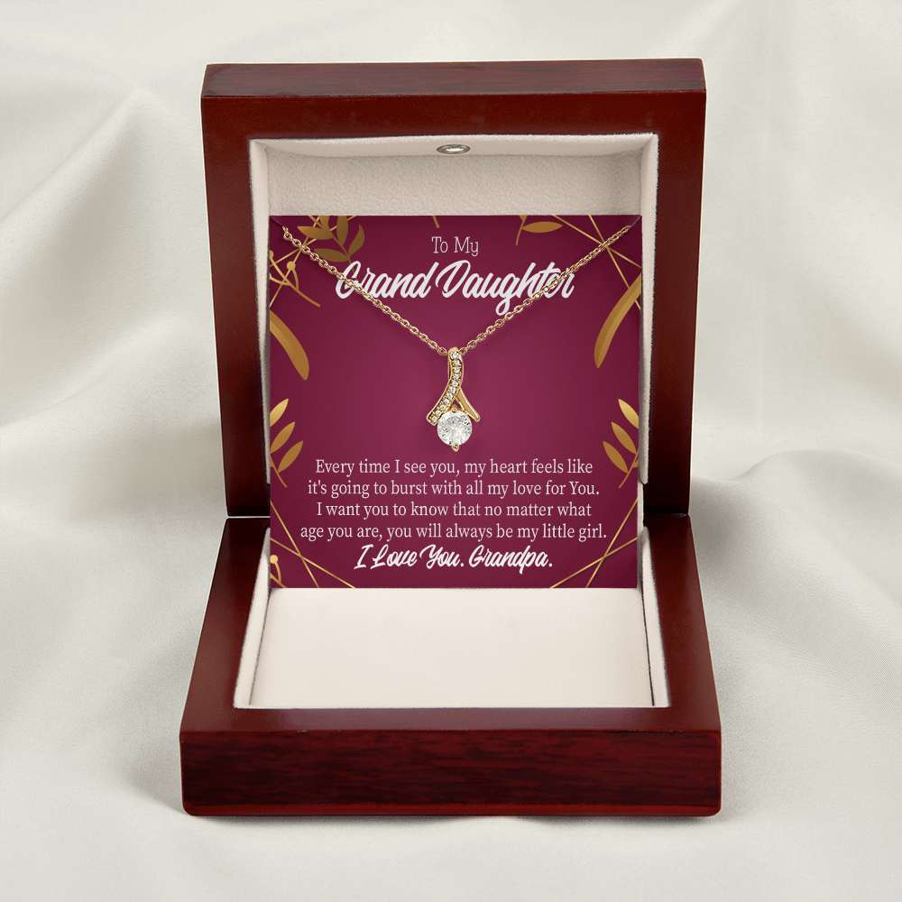 To My Granddaughter Every Time Alluring Ribbon Necklace Message Card-Express Your Love Gifts
