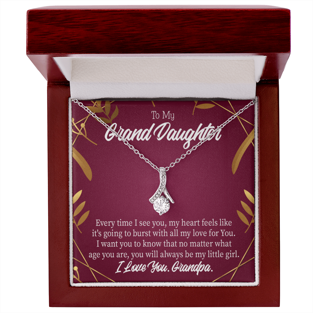 To My Granddaughter Every Time Alluring Ribbon Necklace Message Card-Express Your Love Gifts