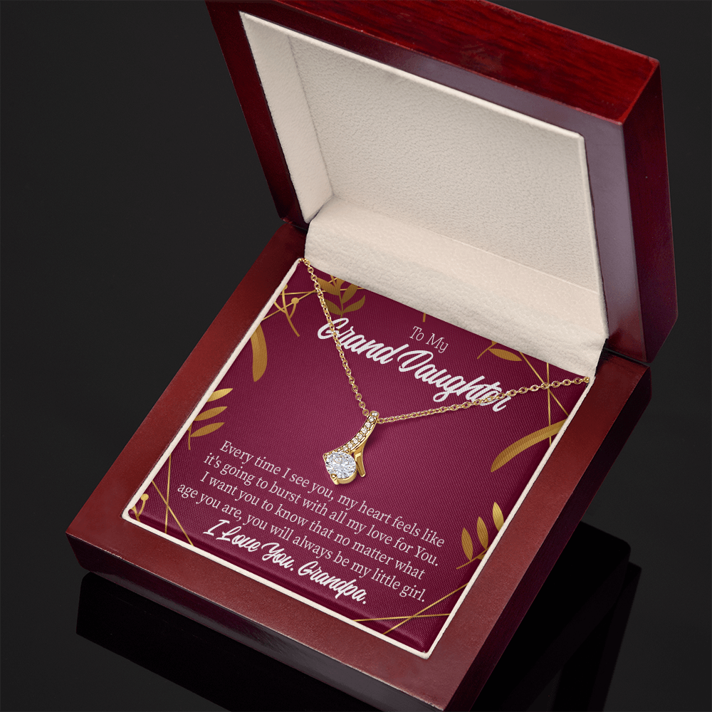 To My Granddaughter Every Time Alluring Ribbon Necklace Message Card-Express Your Love Gifts