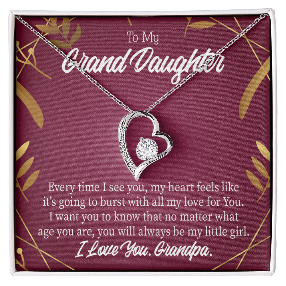 To My Granddaughter Every Time Forever Necklace w Message Card-Express Your Love Gifts