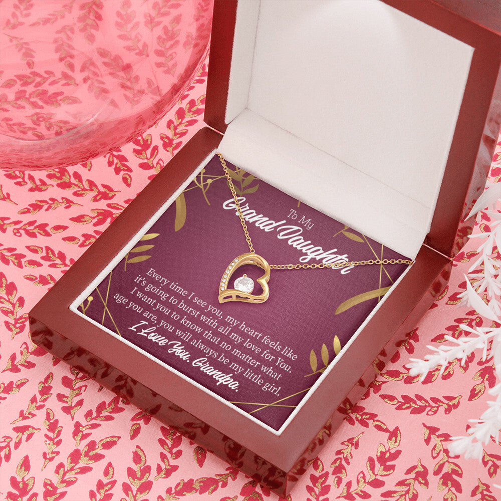 To My Granddaughter Every Time Forever Necklace w Message Card-Express Your Love Gifts