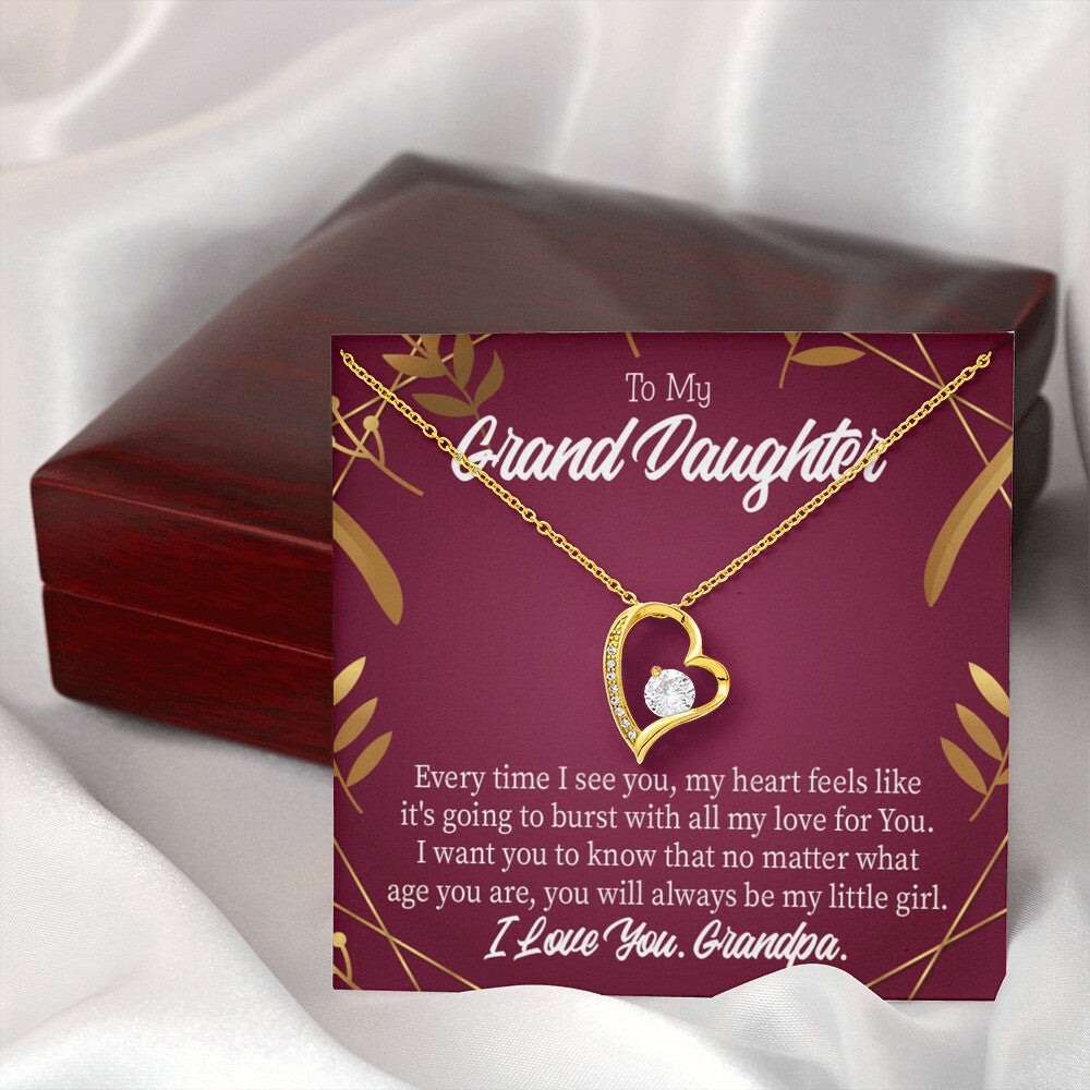 To My Granddaughter Every Time Forever Necklace w Message Card-Express Your Love Gifts