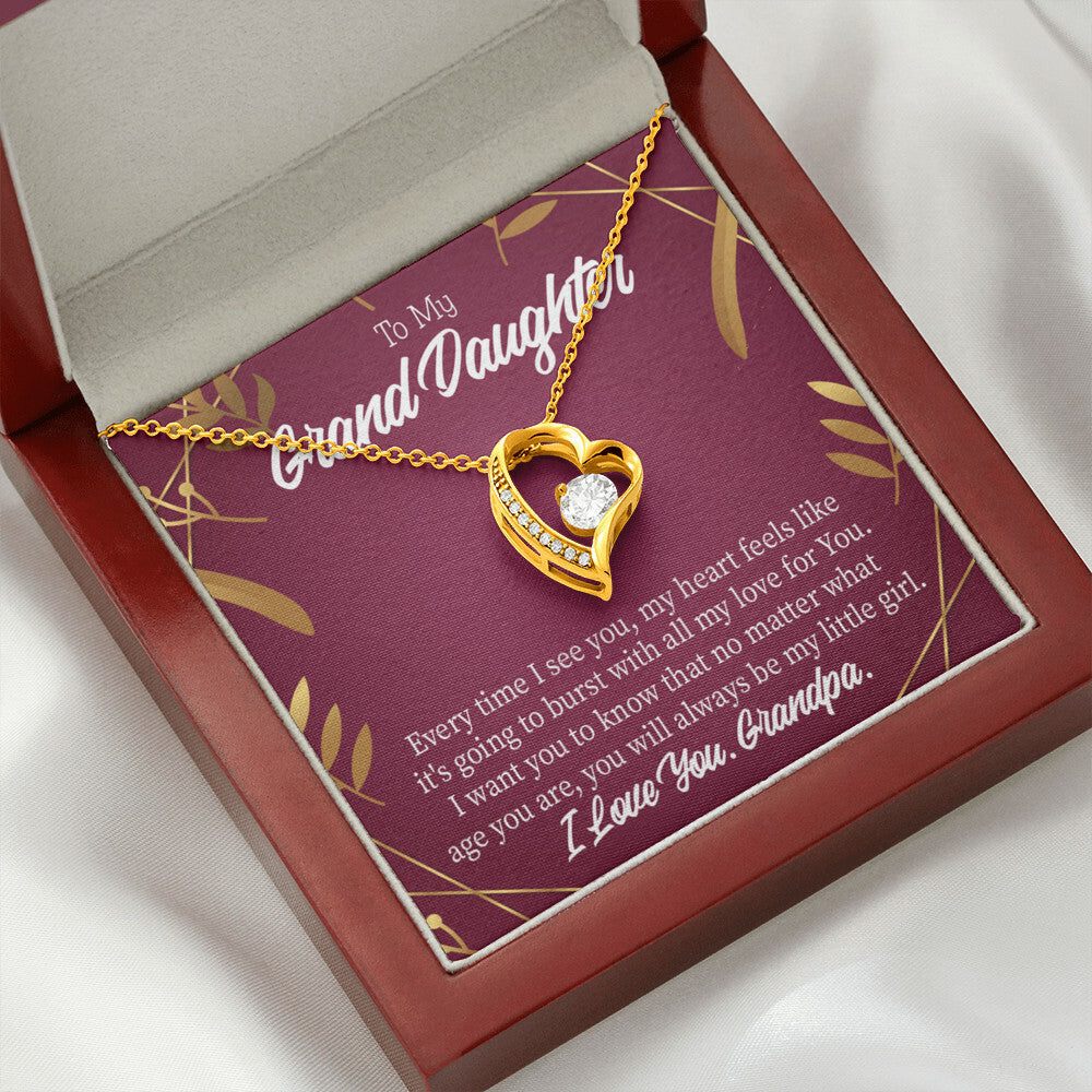 To My Granddaughter Every Time Forever Necklace w Message Card-Express Your Love Gifts