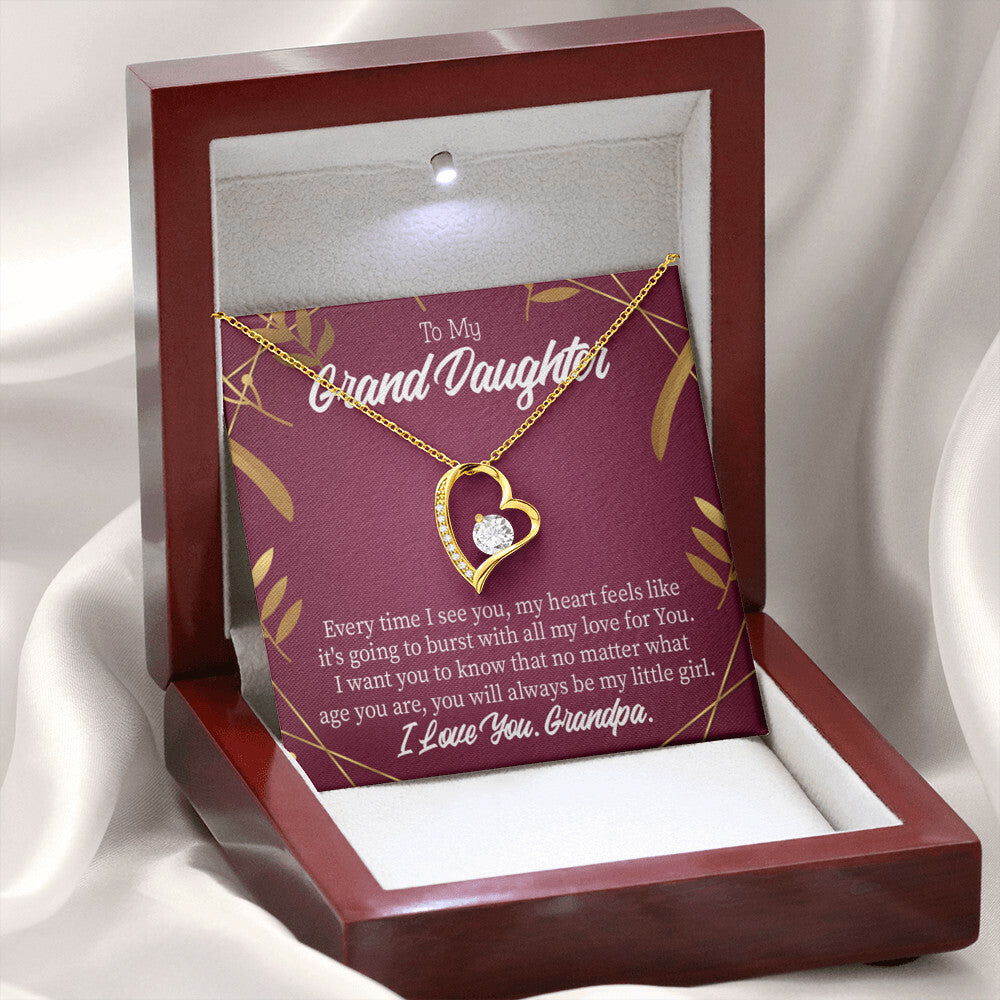 To My Granddaughter Every Time Forever Necklace w Message Card-Express Your Love Gifts