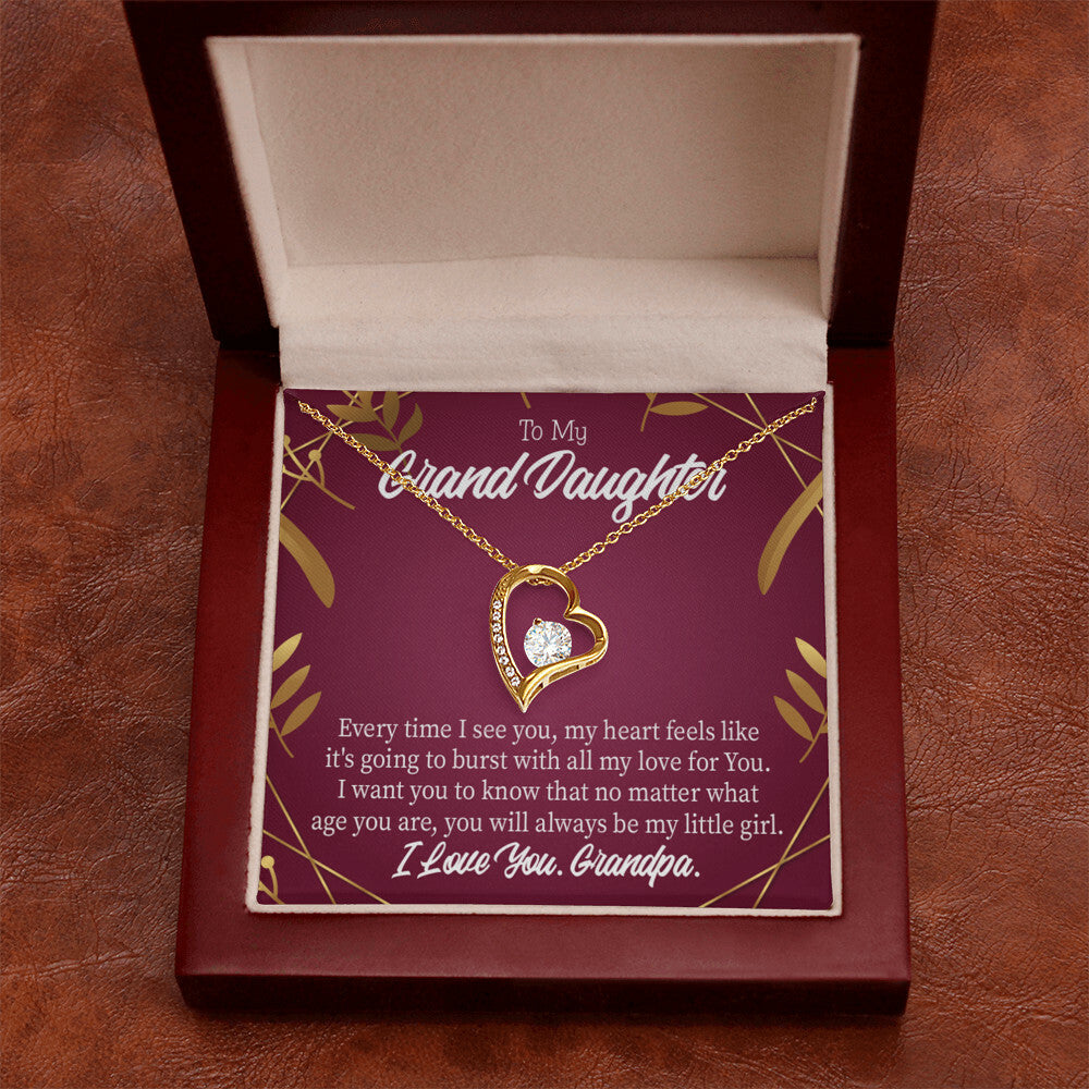 To My Granddaughter Every Time Forever Necklace w Message Card-Express Your Love Gifts