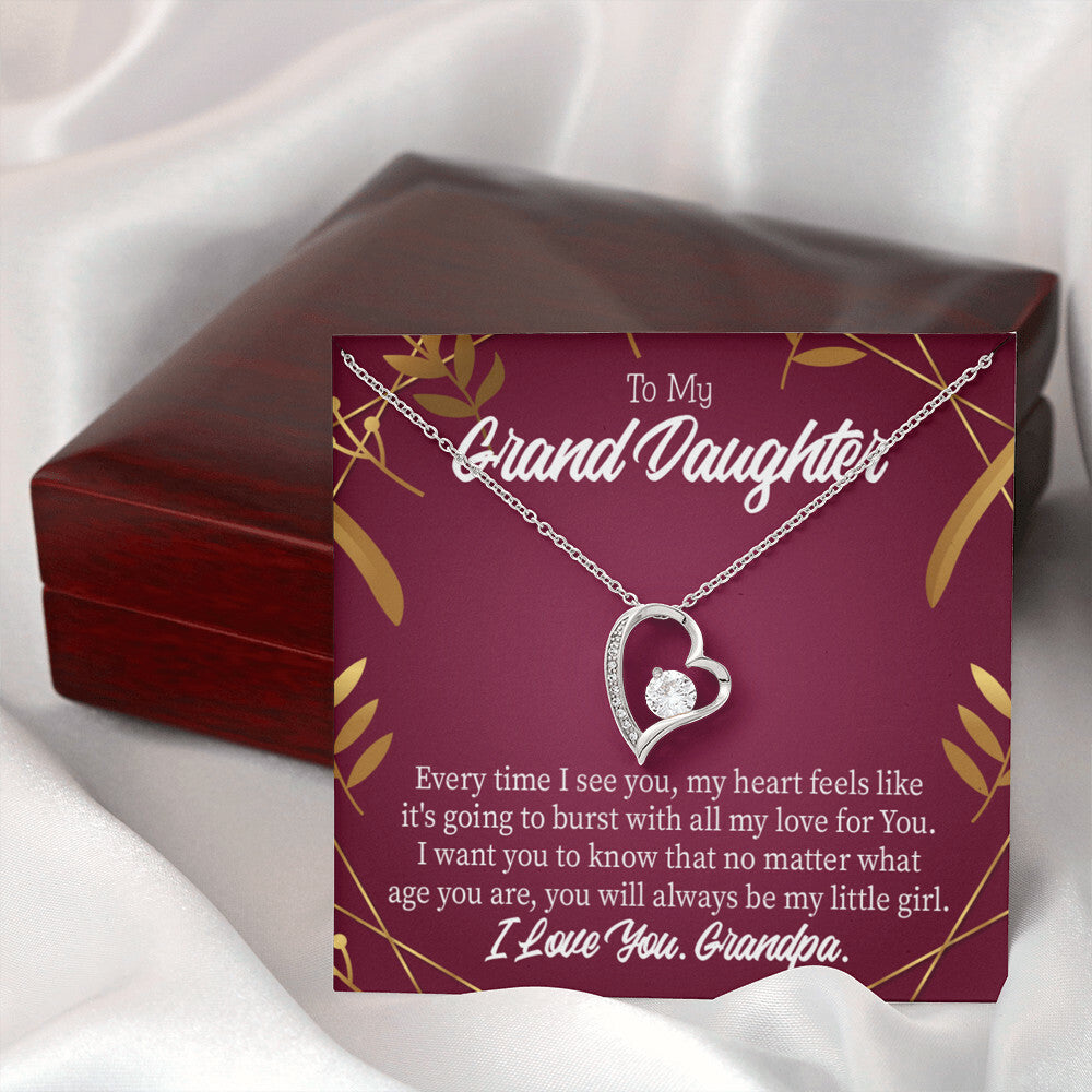 To My Granddaughter Every Time Forever Necklace w Message Card-Express Your Love Gifts