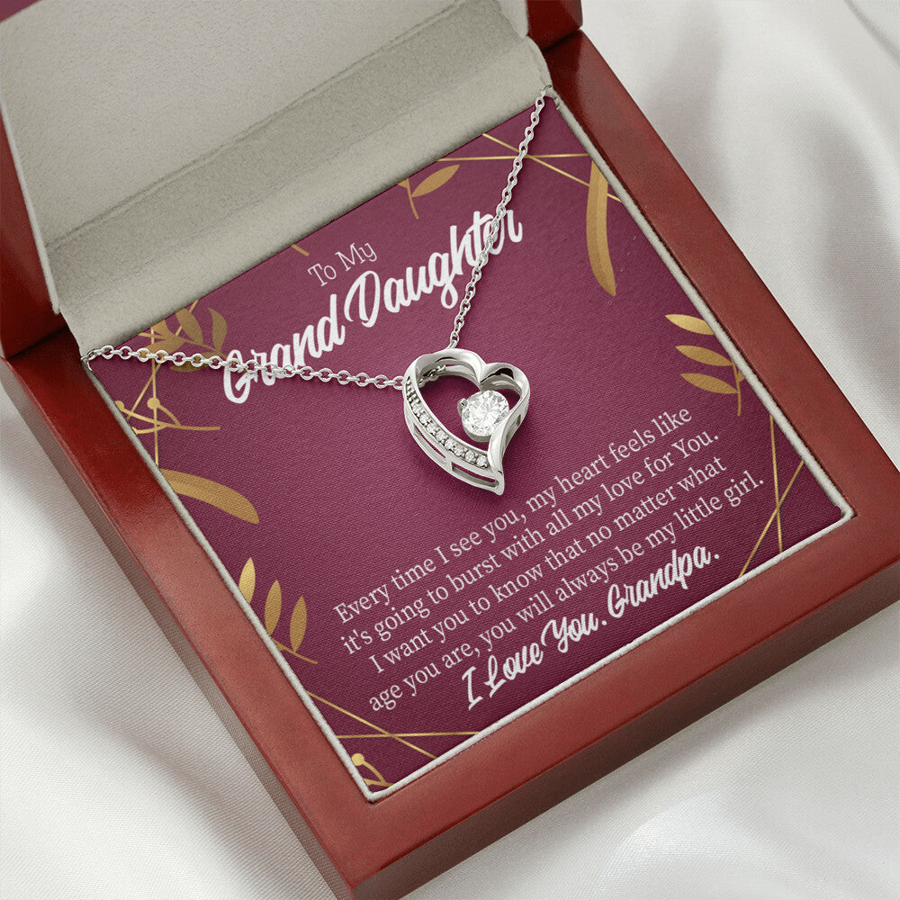 To My Granddaughter Every Time Forever Necklace w Message Card-Express Your Love Gifts