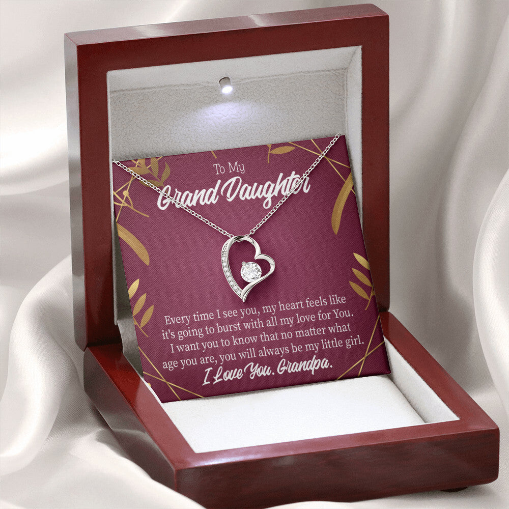 To My Granddaughter Every Time Forever Necklace w Message Card-Express Your Love Gifts