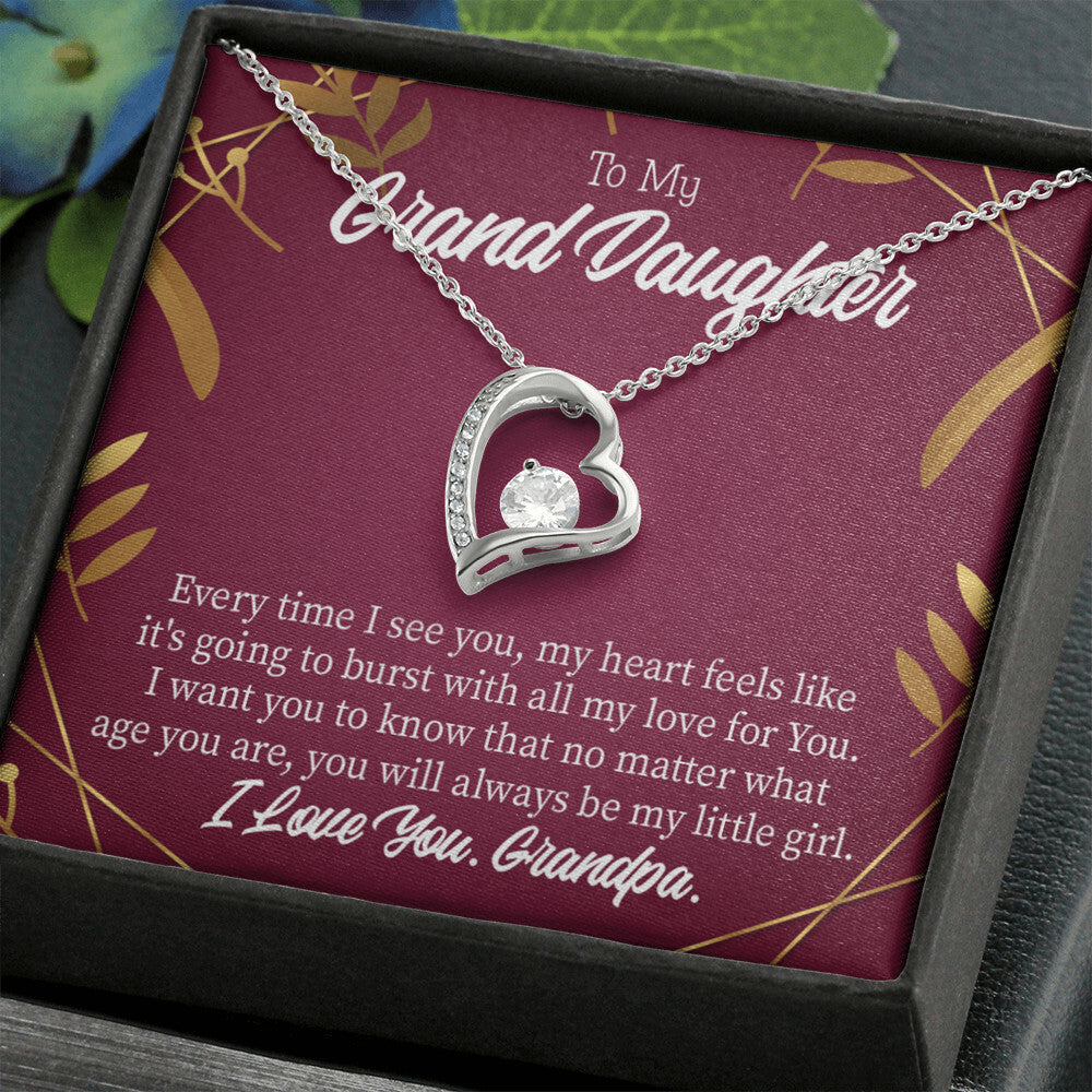 To My Granddaughter Every Time Forever Necklace w Message Card-Express Your Love Gifts