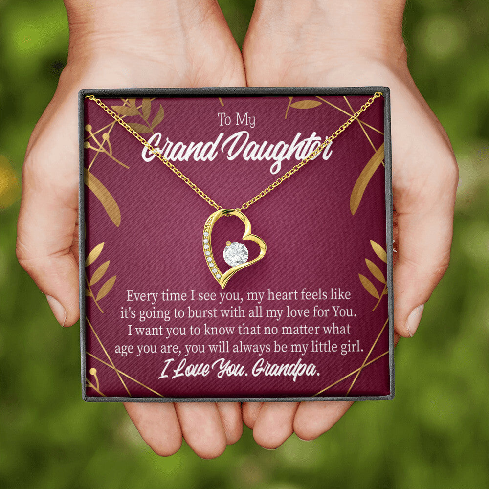 To My Granddaughter Every Time Forever Necklace w Message Card-Express Your Love Gifts