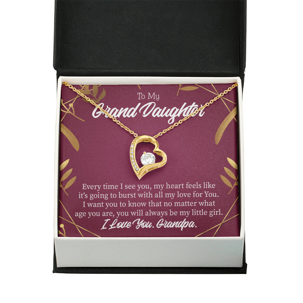 To My Granddaughter Every Time Forever Necklace w Message Card-Express Your Love Gifts