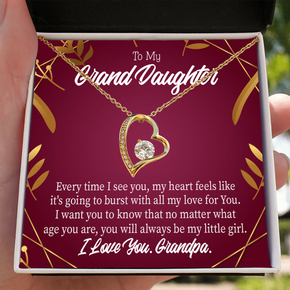 To My Granddaughter Every Time Forever Necklace w Message Card-Express Your Love Gifts