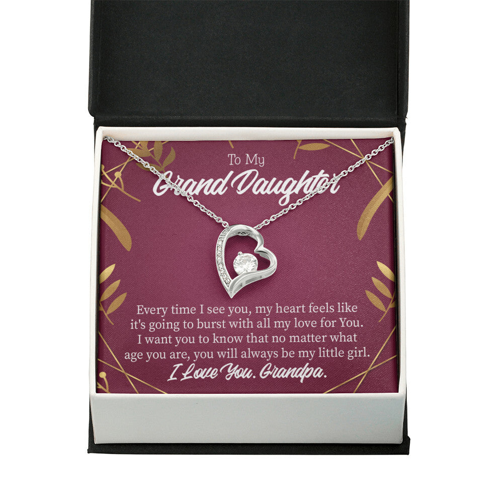 To My Granddaughter Every Time Forever Necklace w Message Card-Express Your Love Gifts