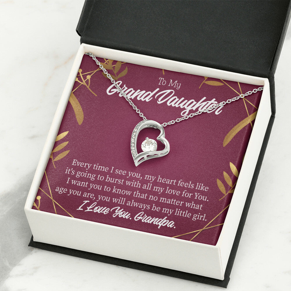 To My Granddaughter Every Time Forever Necklace w Message Card-Express Your Love Gifts