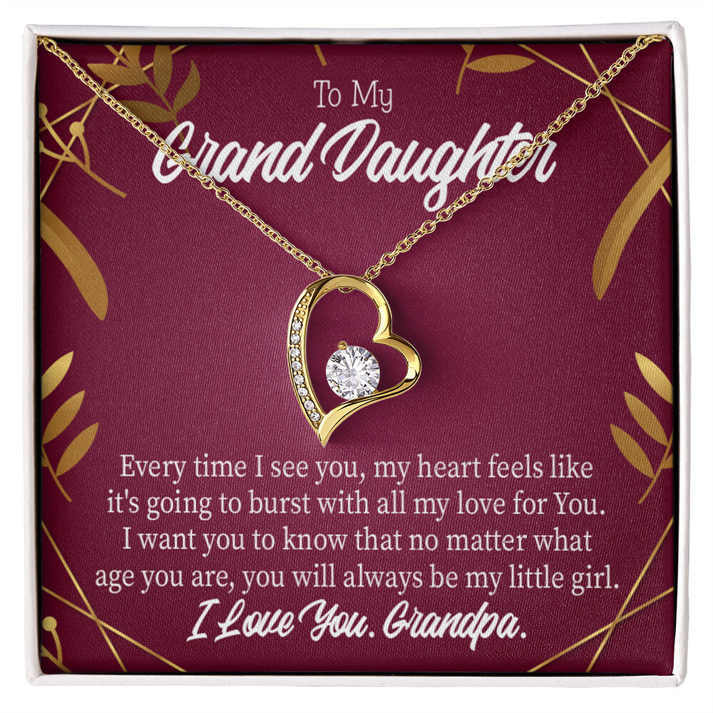 To My Granddaughter Every Time Forever Necklace w Message Card-Express Your Love Gifts