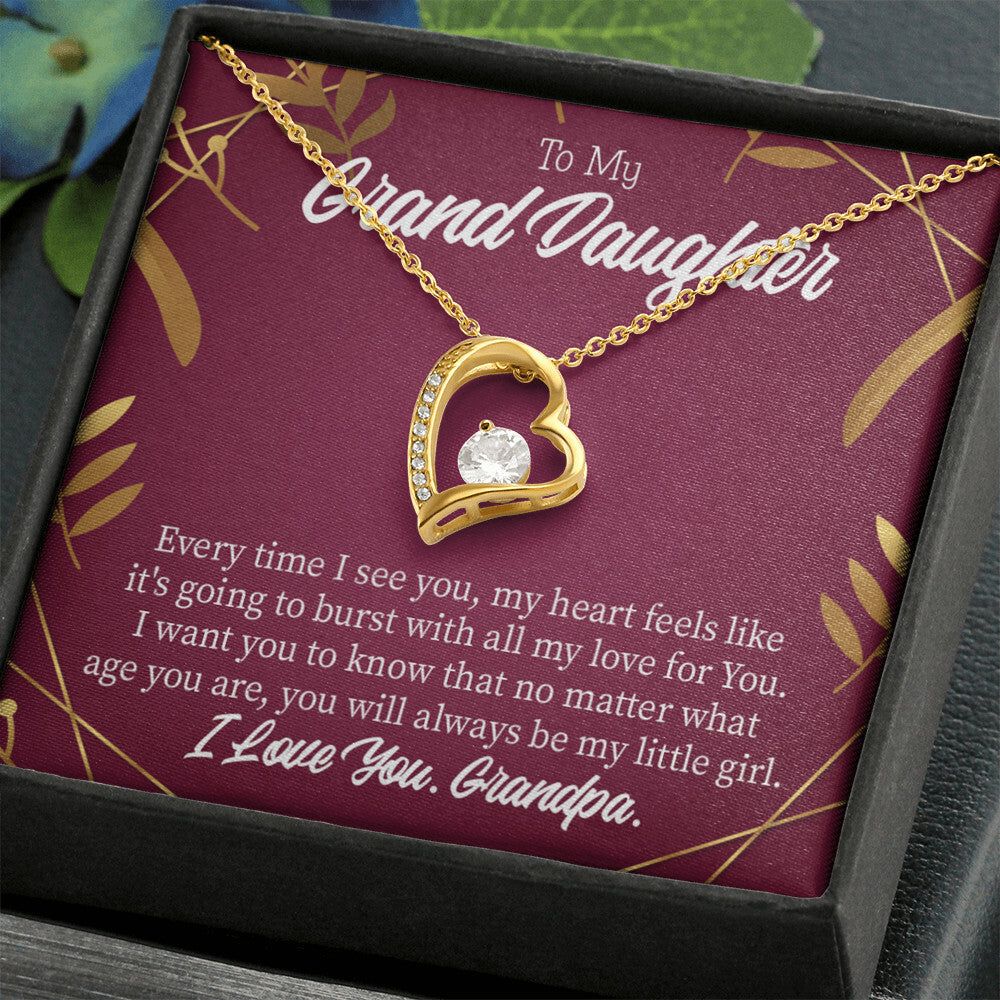 To My Granddaughter Every Time Forever Necklace w Message Card-Express Your Love Gifts
