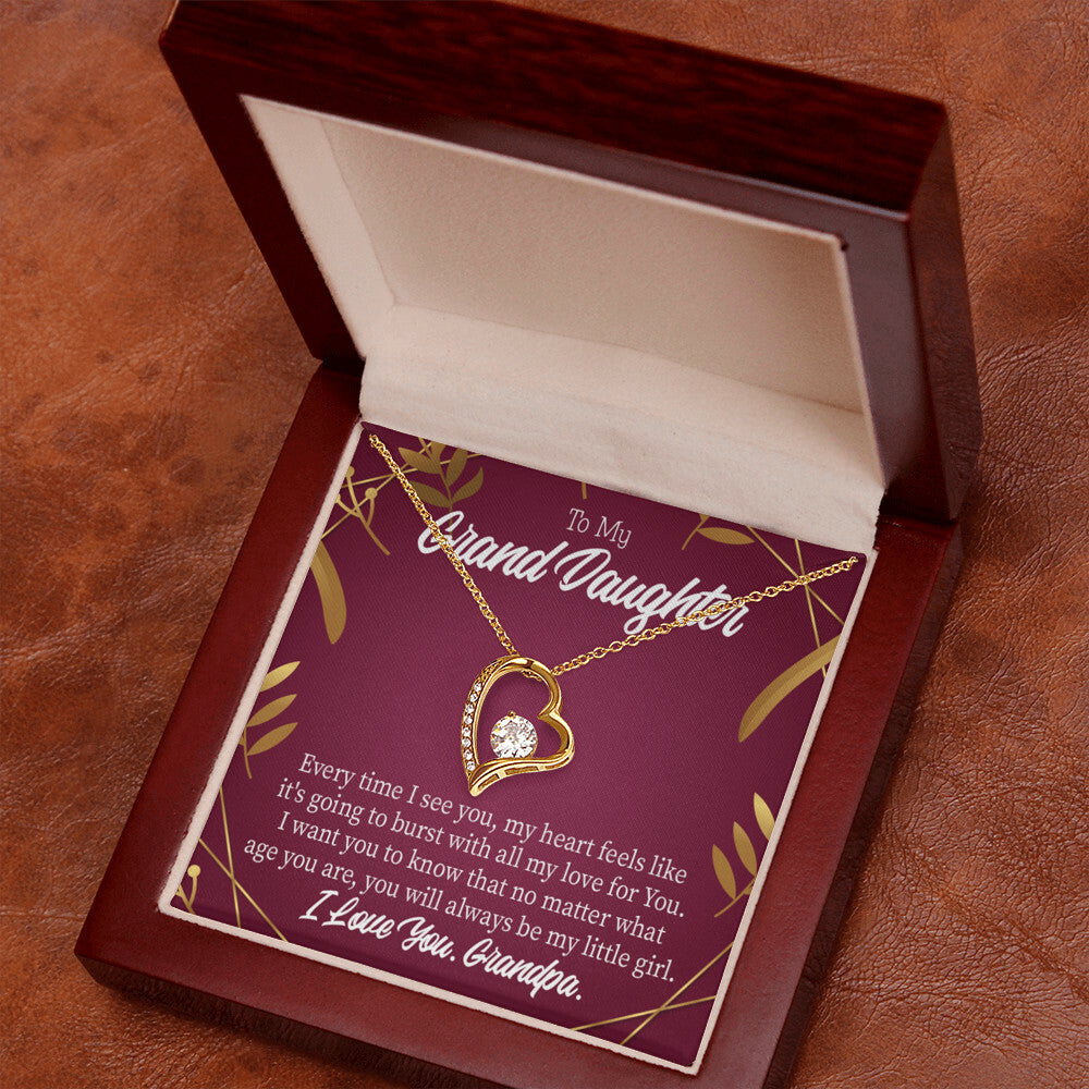 To My Granddaughter Every Time Forever Necklace w Message Card-Express Your Love Gifts