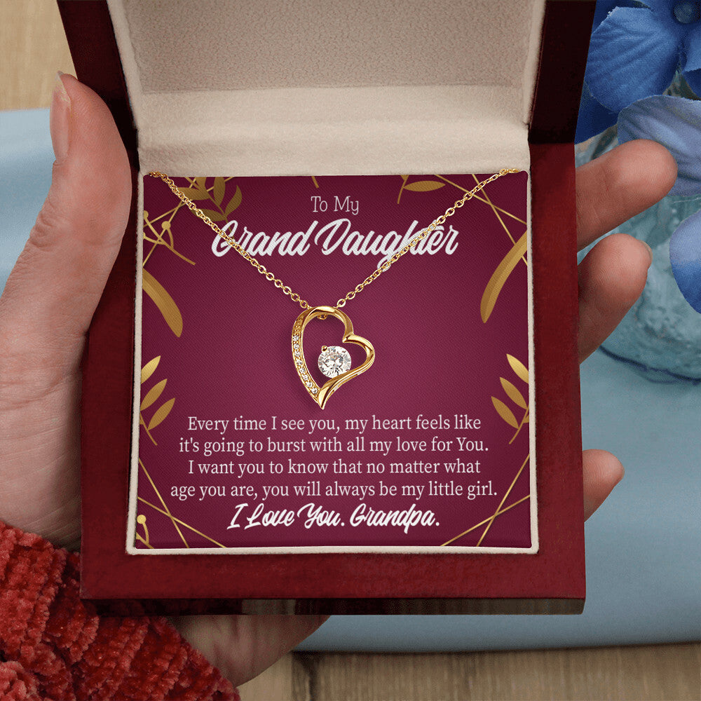 To My Granddaughter Every Time Forever Necklace w Message Card-Express Your Love Gifts