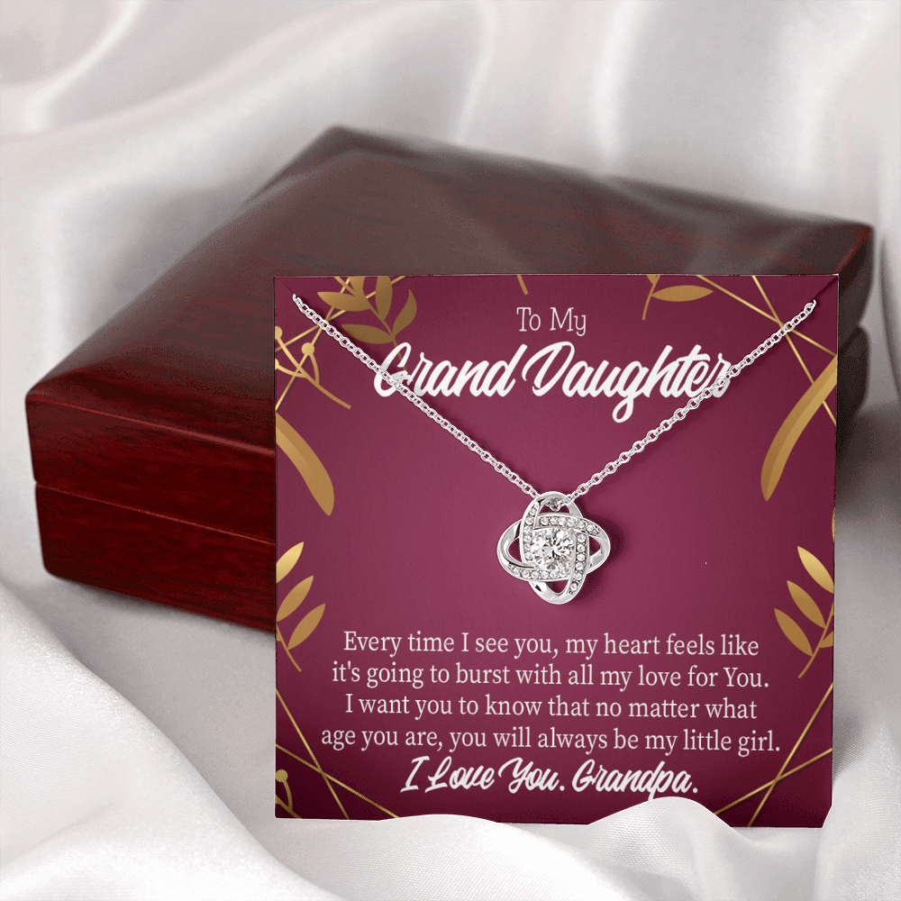 To My Granddaughter Every Time From Grandpa Infinity Knot Necklace Message Card-Express Your Love Gifts