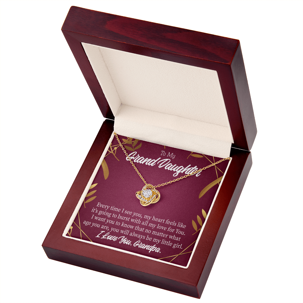 To My Granddaughter Every Time From Grandpa Infinity Knot Necklace Message Card-Express Your Love Gifts