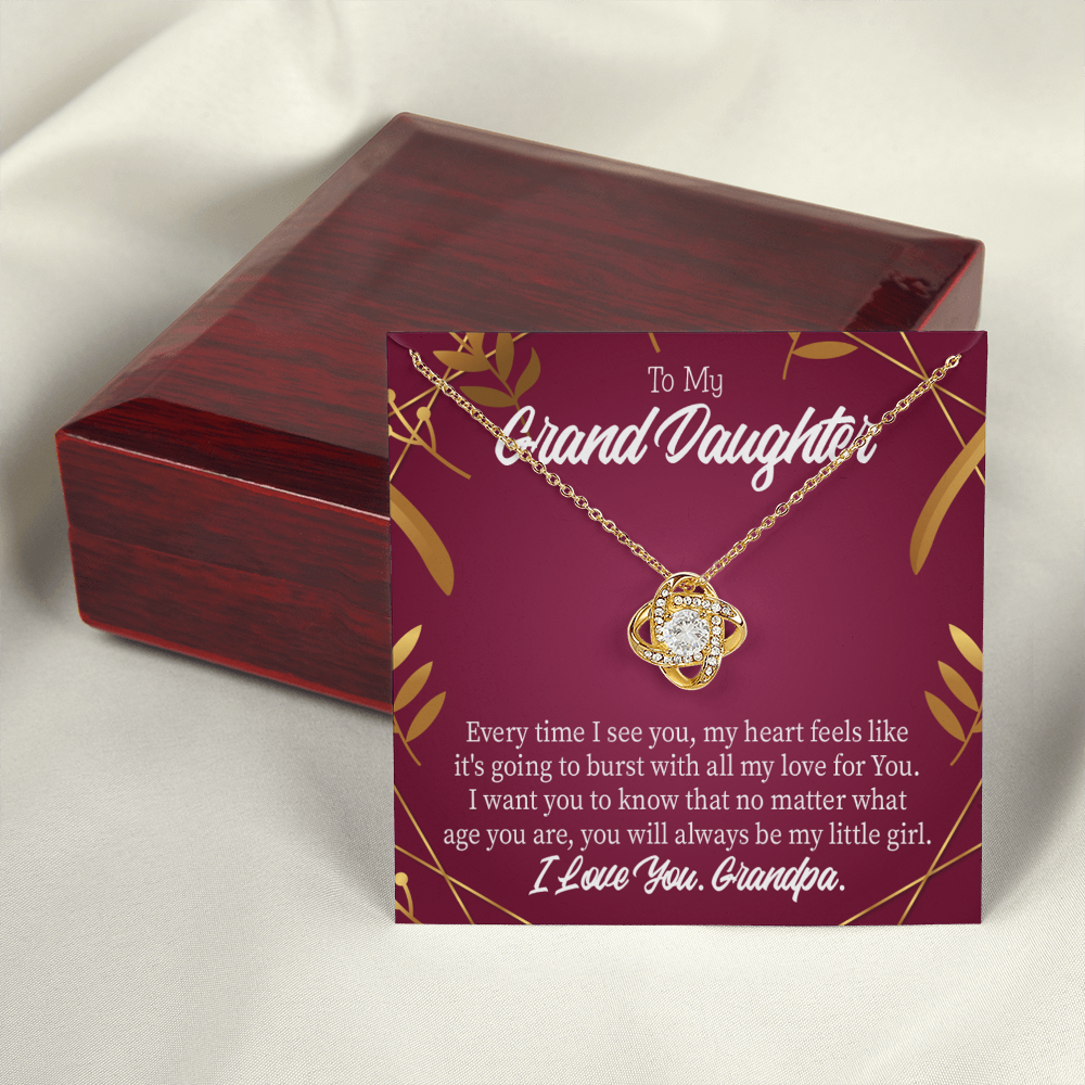 To My Granddaughter Every Time From Grandpa Infinity Knot Necklace Message Card-Express Your Love Gifts