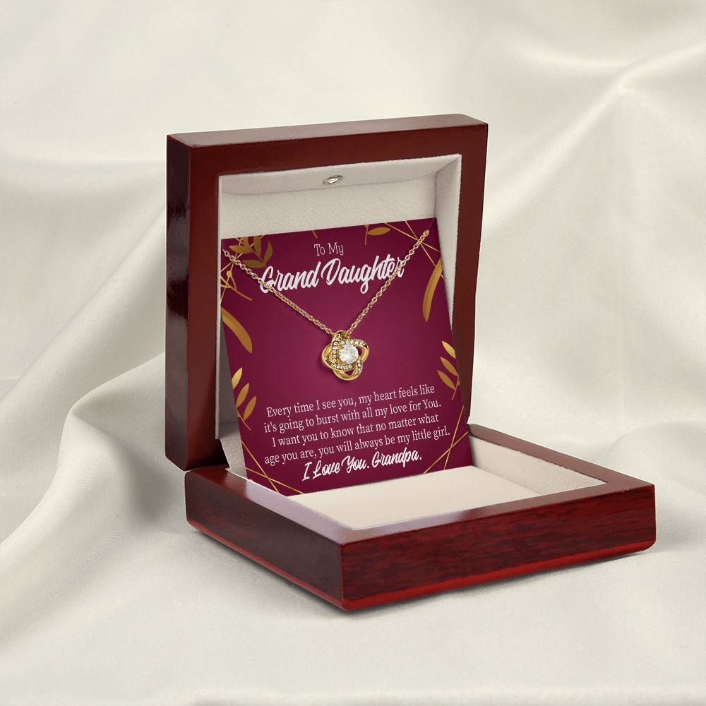 To My Granddaughter Every Time From Grandpa Infinity Knot Necklace Message Card-Express Your Love Gifts
