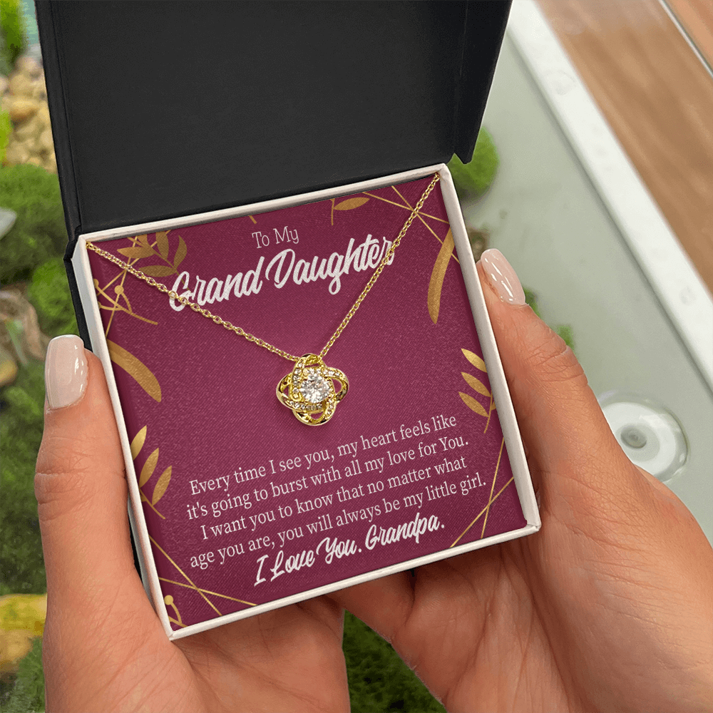 To My Granddaughter Every Time From Grandpa Infinity Knot Necklace Message Card-Express Your Love Gifts