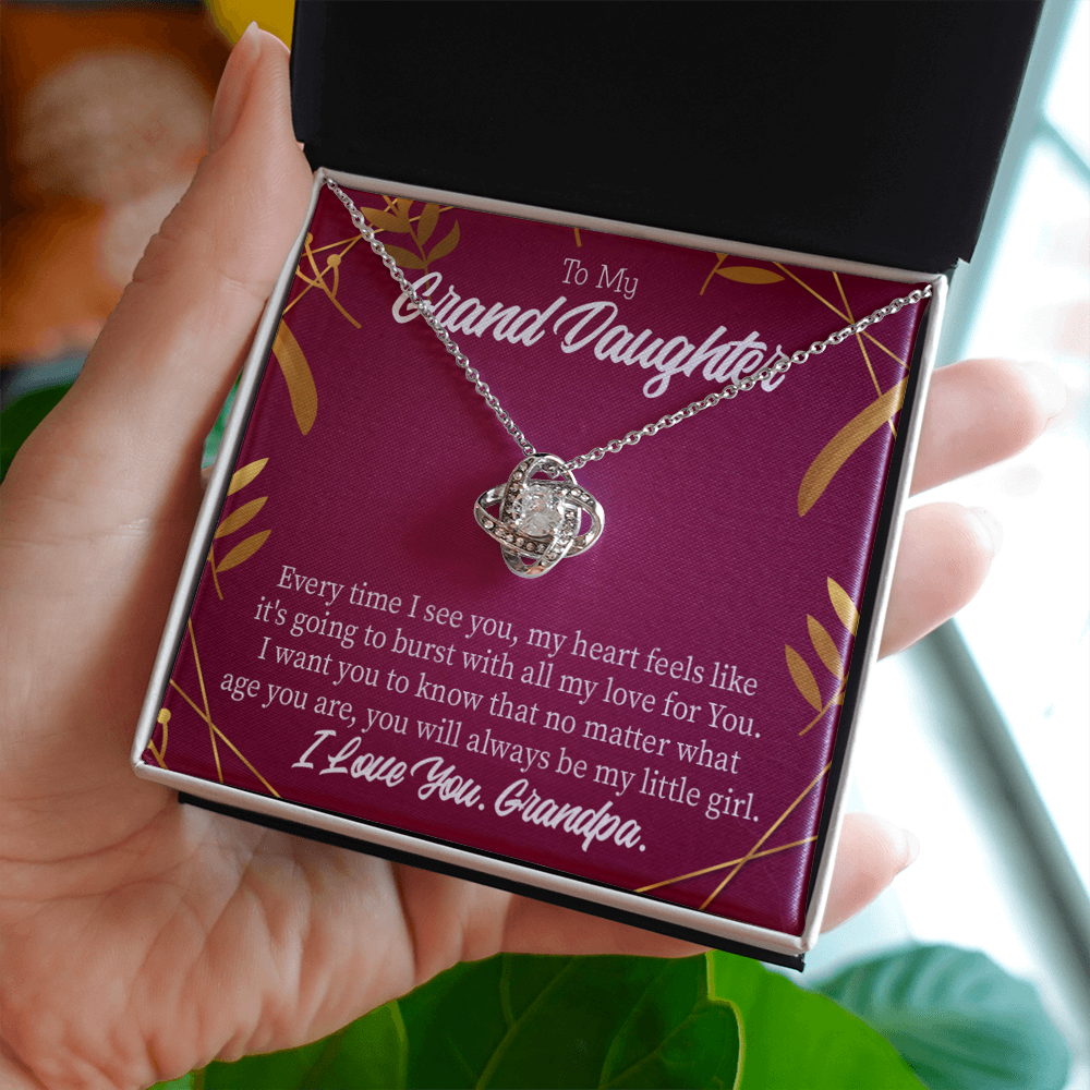 To My Granddaughter Every Time From Grandpa Infinity Knot Necklace Message Card-Express Your Love Gifts