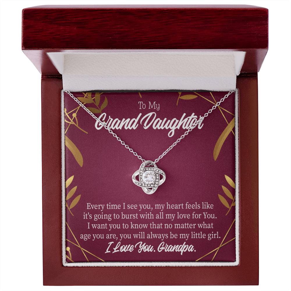 To My Granddaughter Every Time From Grandpa Infinity Knot Necklace Message Card-Express Your Love Gifts