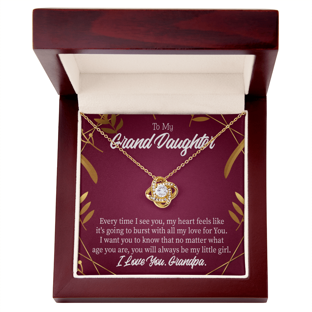 To My Granddaughter Every Time From Grandpa Infinity Knot Necklace Message Card-Express Your Love Gifts