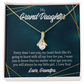 To My Granddaughter Every time Grandpa sees You Alluring Ribbon Necklace Message Card-Express Your Love Gifts