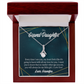 To My Granddaughter Every time Grandpa sees You Alluring Ribbon Necklace Message Card-Express Your Love Gifts