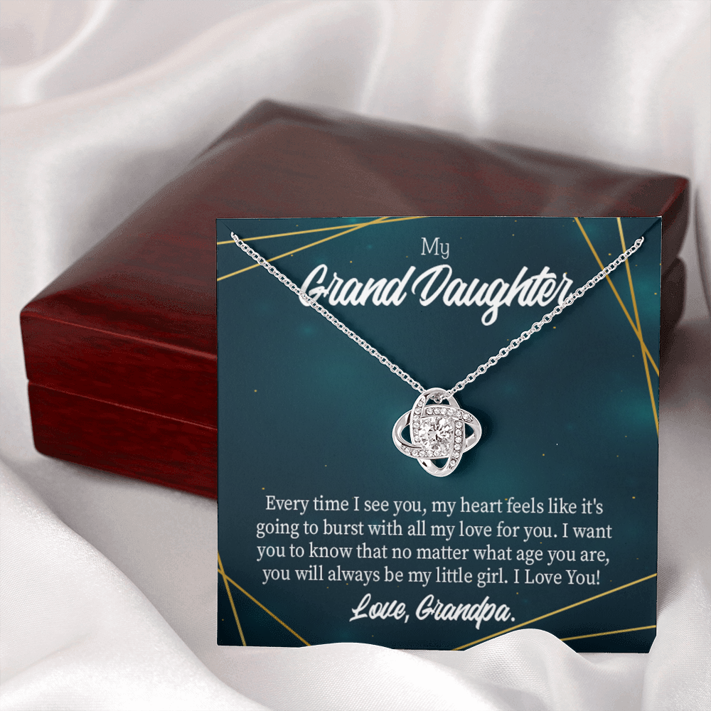 To My Granddaughter Every Time Grandpa Sees You Infinity Knot Necklace Message Card-Express Your Love Gifts