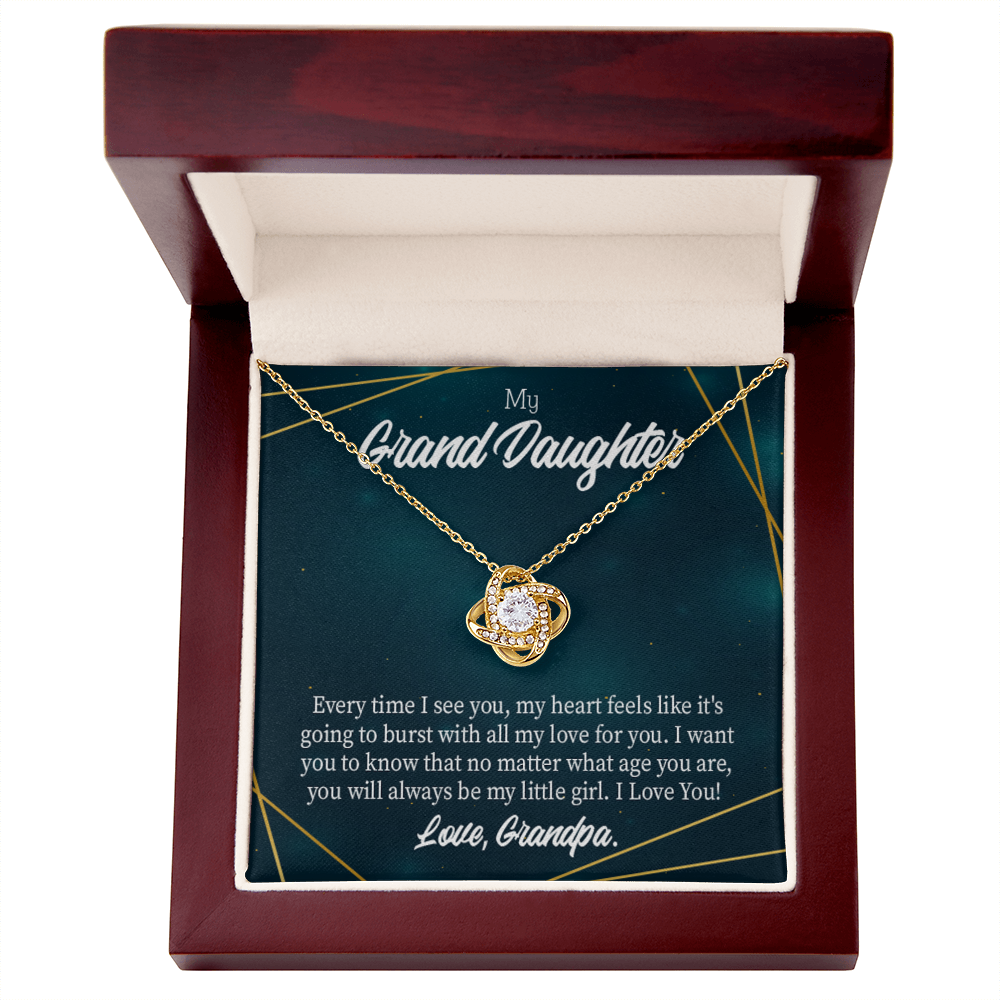 To My Granddaughter Every Time Grandpa Sees You Infinity Knot Necklace Message Card-Express Your Love Gifts