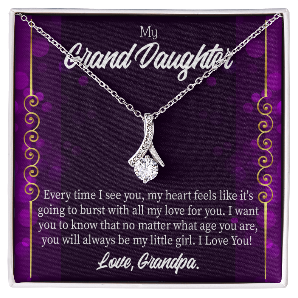 To My Granddaughter Every time I see you Alluring Ribbon Necklace Message Card-Express Your Love Gifts