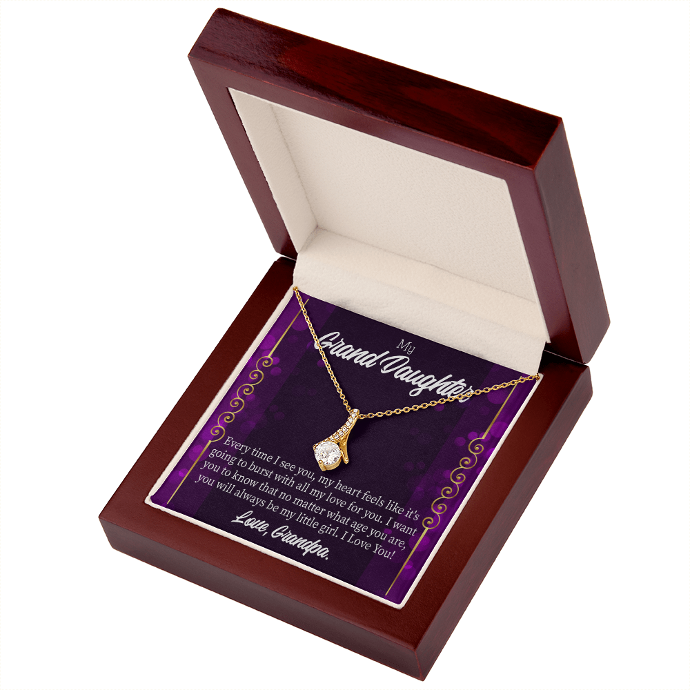 To My Granddaughter Every time I see you Alluring Ribbon Necklace Message Card-Express Your Love Gifts