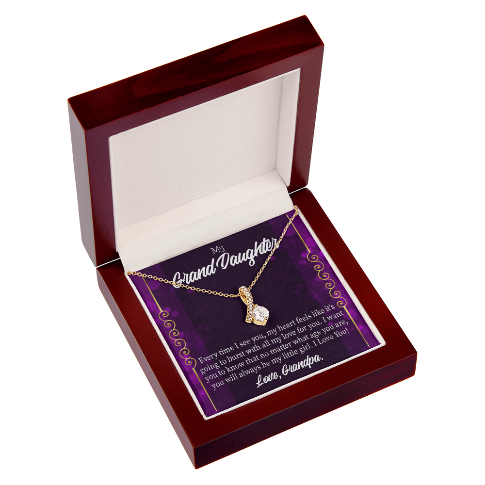 To My Granddaughter Every time I see you Alluring Ribbon Necklace Message Card-Express Your Love Gifts