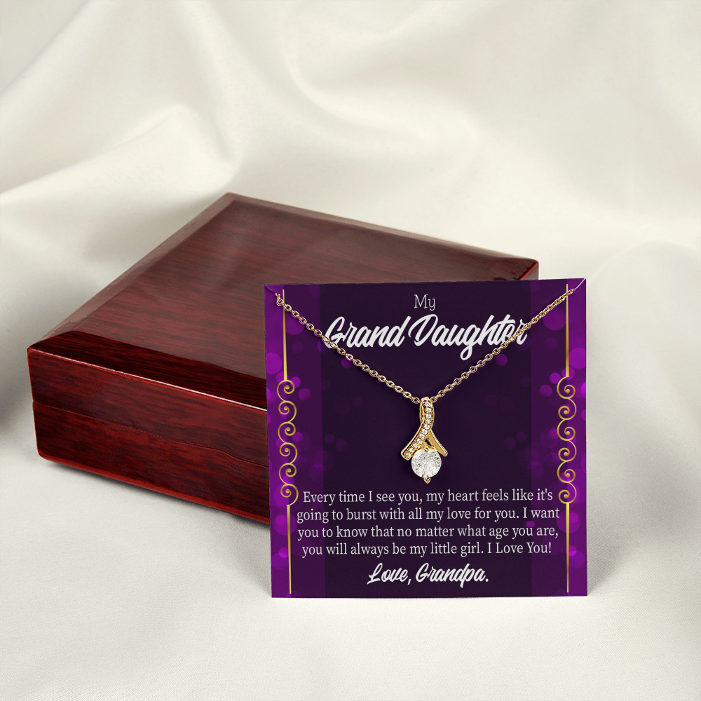 To My Granddaughter Every time I see you Alluring Ribbon Necklace Message Card-Express Your Love Gifts