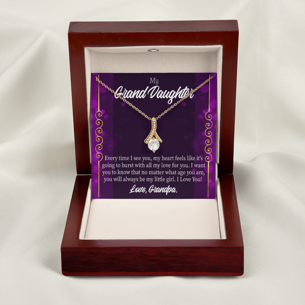 To My Granddaughter Every time I see you Alluring Ribbon Necklace Message Card-Express Your Love Gifts