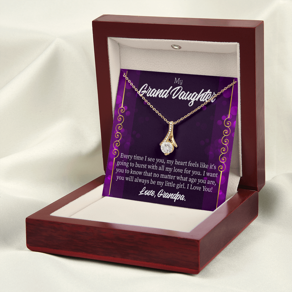 To My Granddaughter Every time I see you Alluring Ribbon Necklace Message Card-Express Your Love Gifts