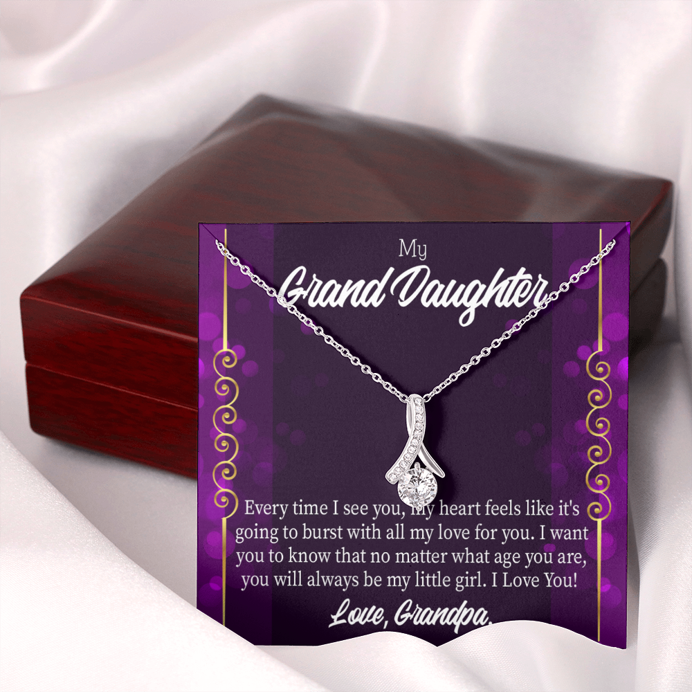 To My Granddaughter Every time I see you Alluring Ribbon Necklace Message Card-Express Your Love Gifts