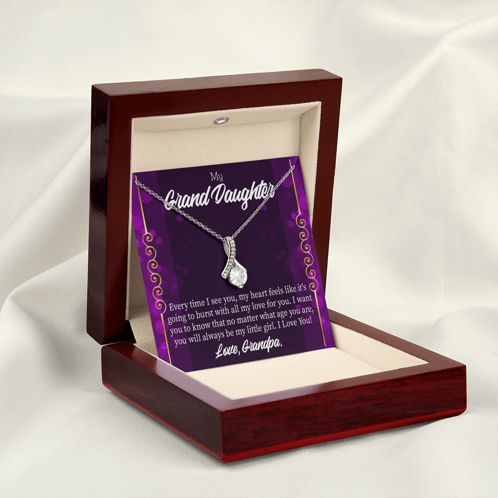 To My Granddaughter Every time I see you Alluring Ribbon Necklace Message Card-Express Your Love Gifts