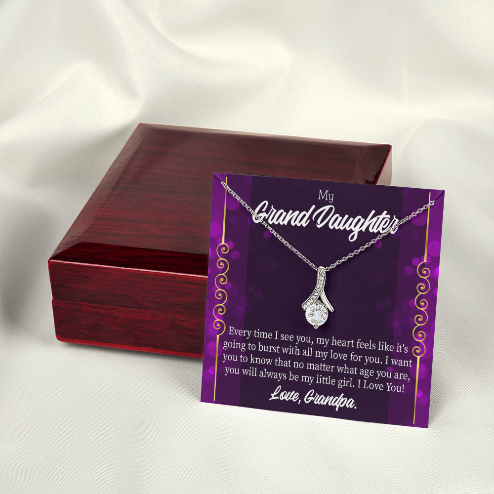 To My Granddaughter Every time I see you Alluring Ribbon Necklace Message Card-Express Your Love Gifts