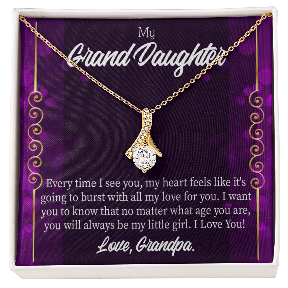 To My Granddaughter Every time I see you Alluring Ribbon Necklace Message Card-Express Your Love Gifts