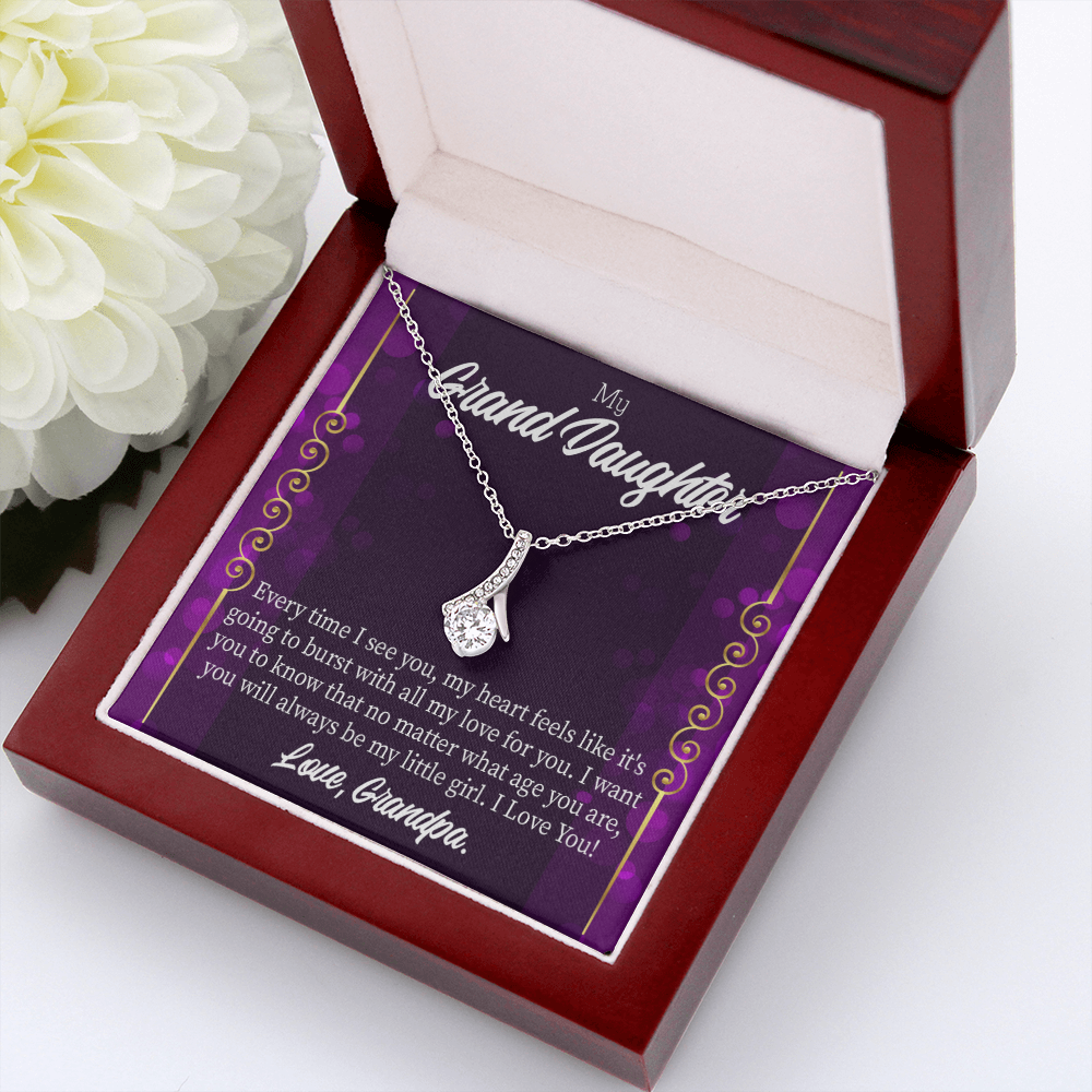 To My Granddaughter Every time I see you Alluring Ribbon Necklace Message Card-Express Your Love Gifts