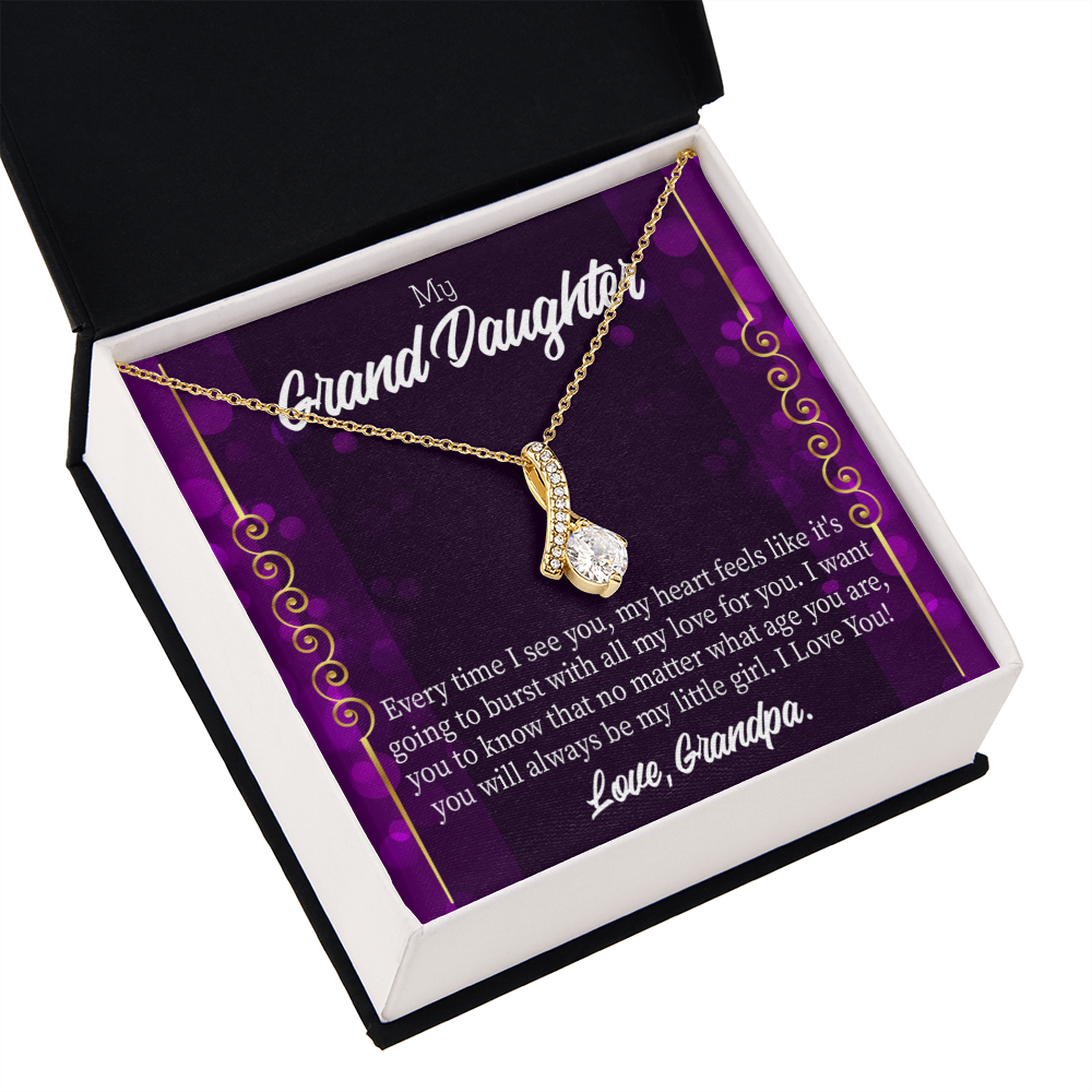 To My Granddaughter Every time I see you Alluring Ribbon Necklace Message Card-Express Your Love Gifts