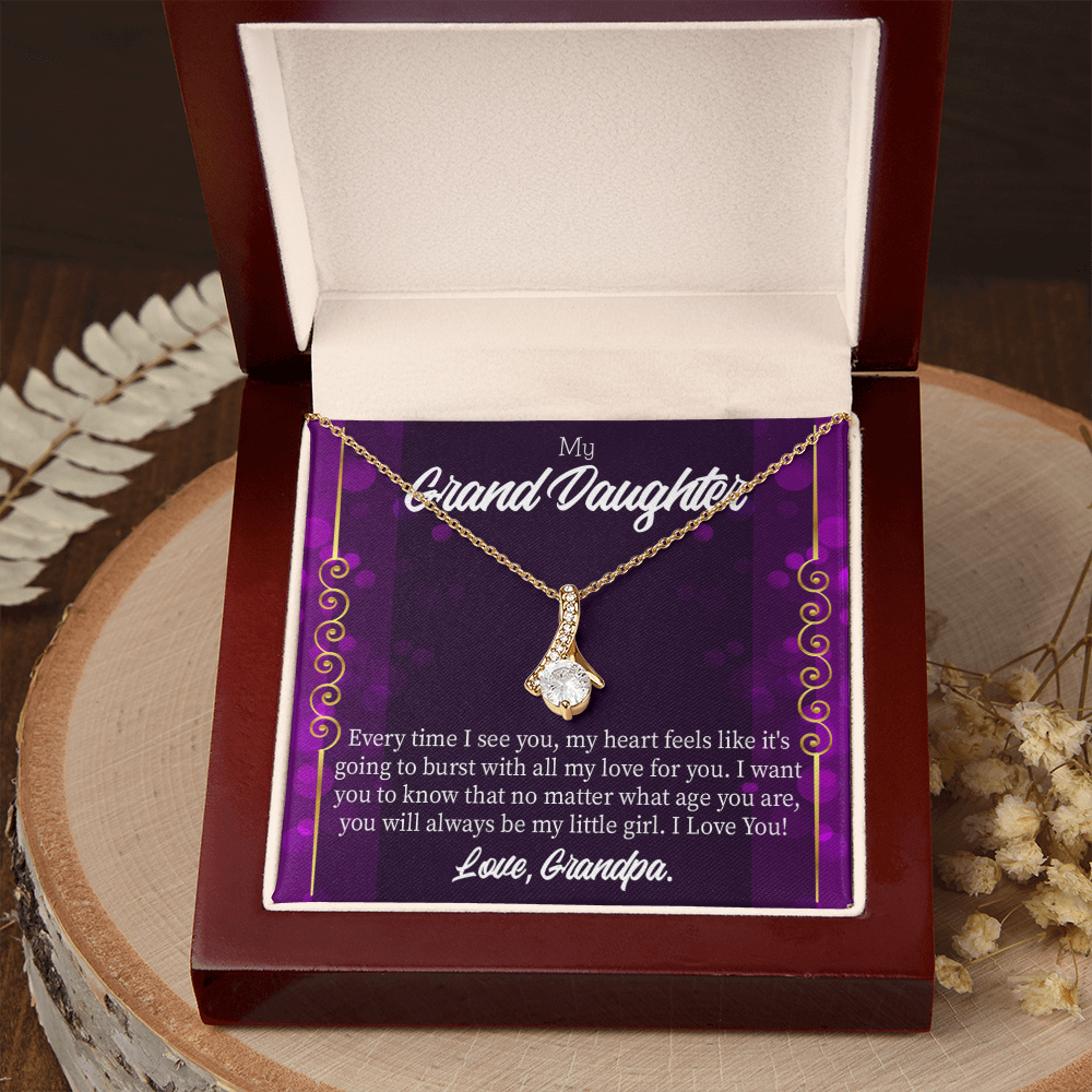 To My Granddaughter Every time I see you Alluring Ribbon Necklace Message Card-Express Your Love Gifts