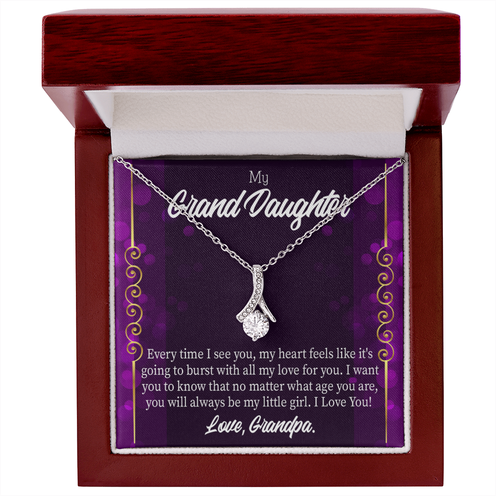 To My Granddaughter Every time I see you Alluring Ribbon Necklace Message Card-Express Your Love Gifts
